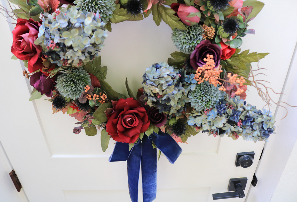Indigo Harvest Fall Front Door Wreath | 25-Inch