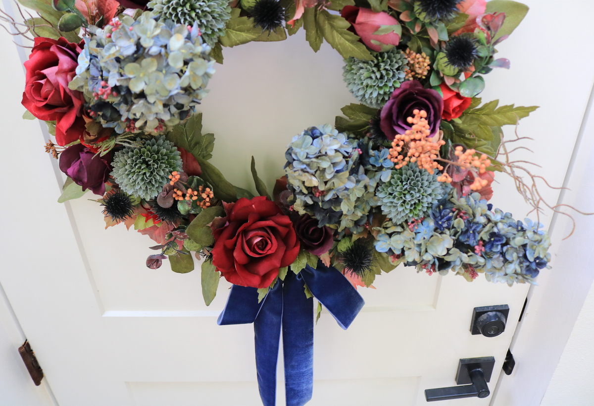 Indigo Harvest Fall Front Door Wreath | 25-Inch