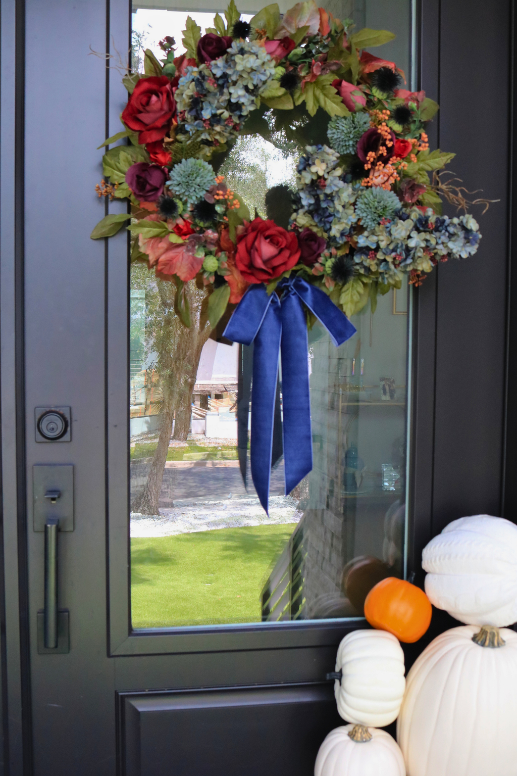 Indigo Harvest Fall Front Door Wreath | 25-Inch