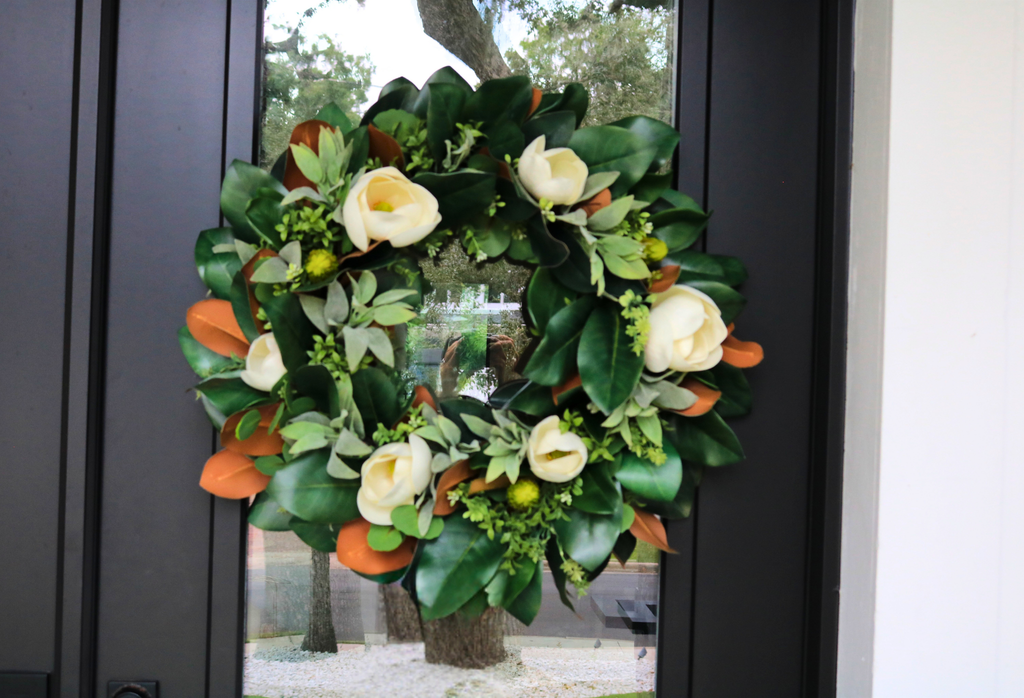 Southern Magnolia Fall Front Door Wreath | 25-Inch