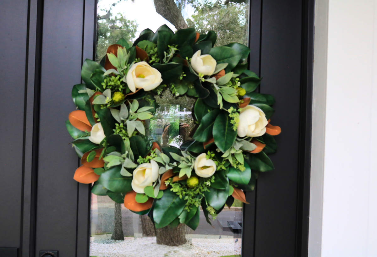 Southern Magnolia Fall Front Door Wreath | 25-Inch