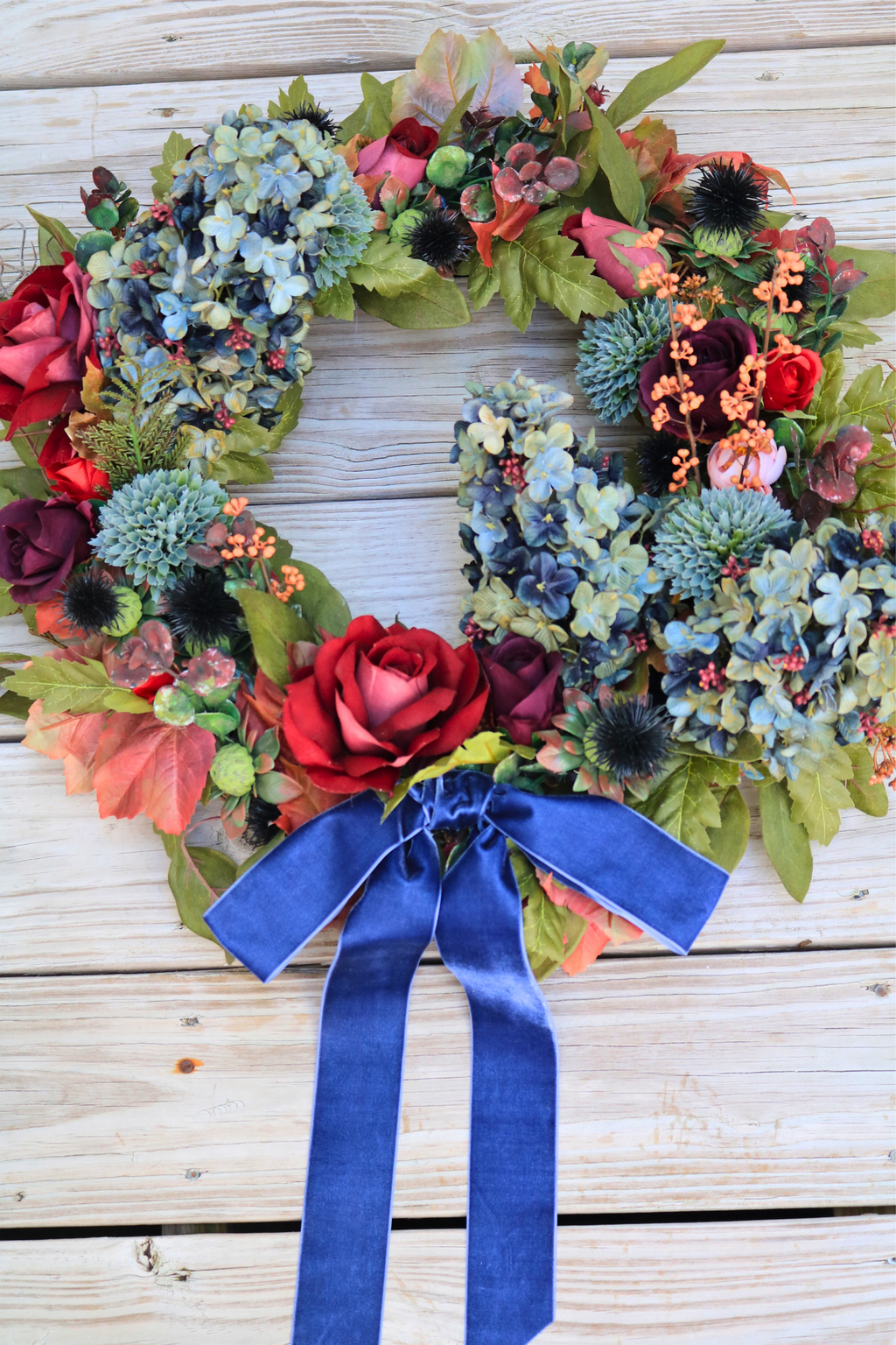 Indigo Harvest Fall Front Door Wreath | 25-Inch
