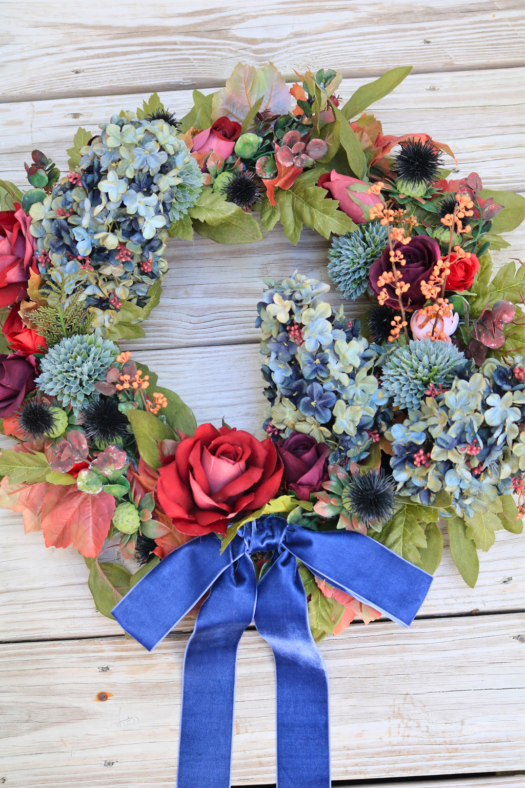 Indigo Harvest Fall Front Door Wreath | 25-Inch