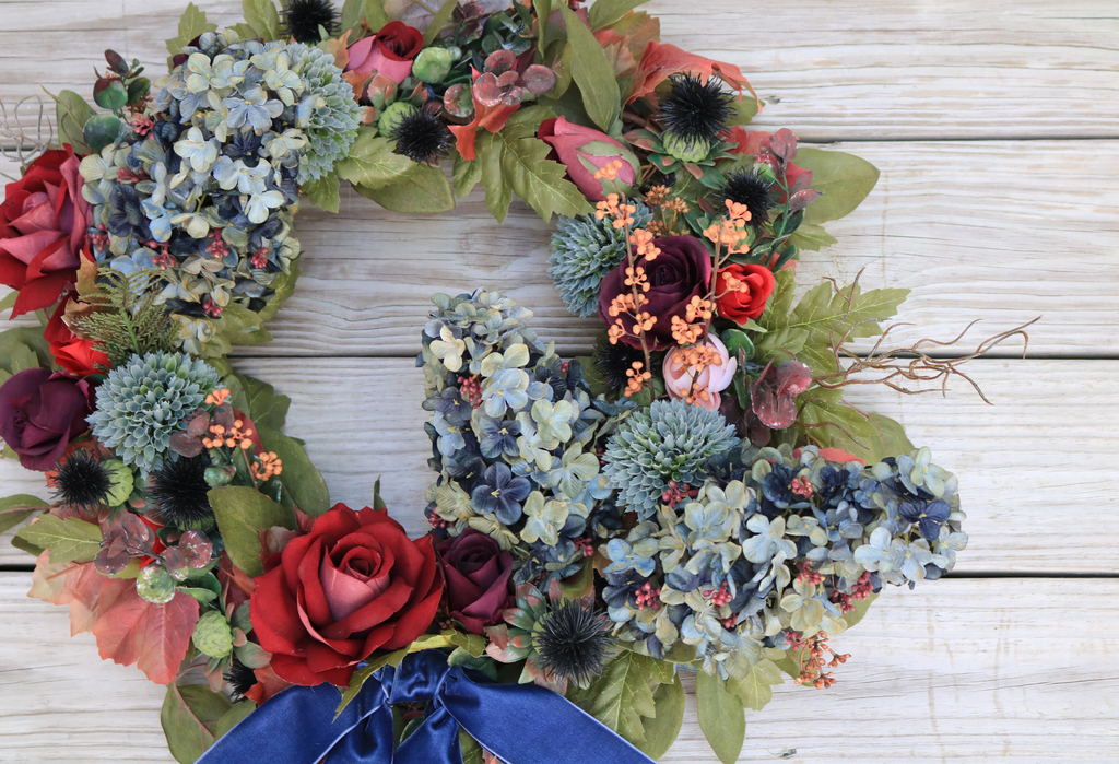 Indigo Harvest Fall Front Door Wreath | 25-Inch