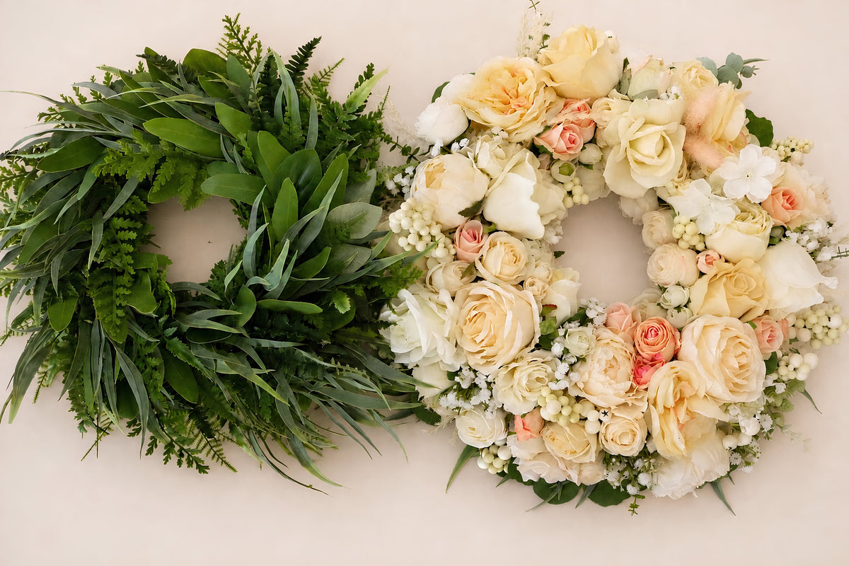 Mini Ivory Romance Luxury Faux Floral Front Door Wreath