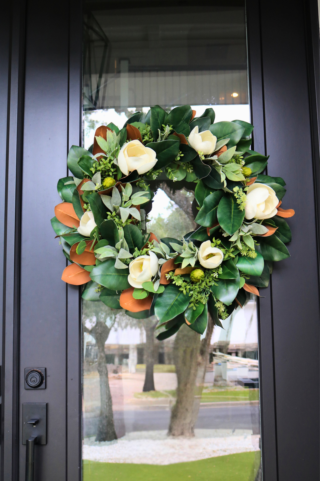 Southern Magnolia Fall Front Door Wreath | 25-Inch