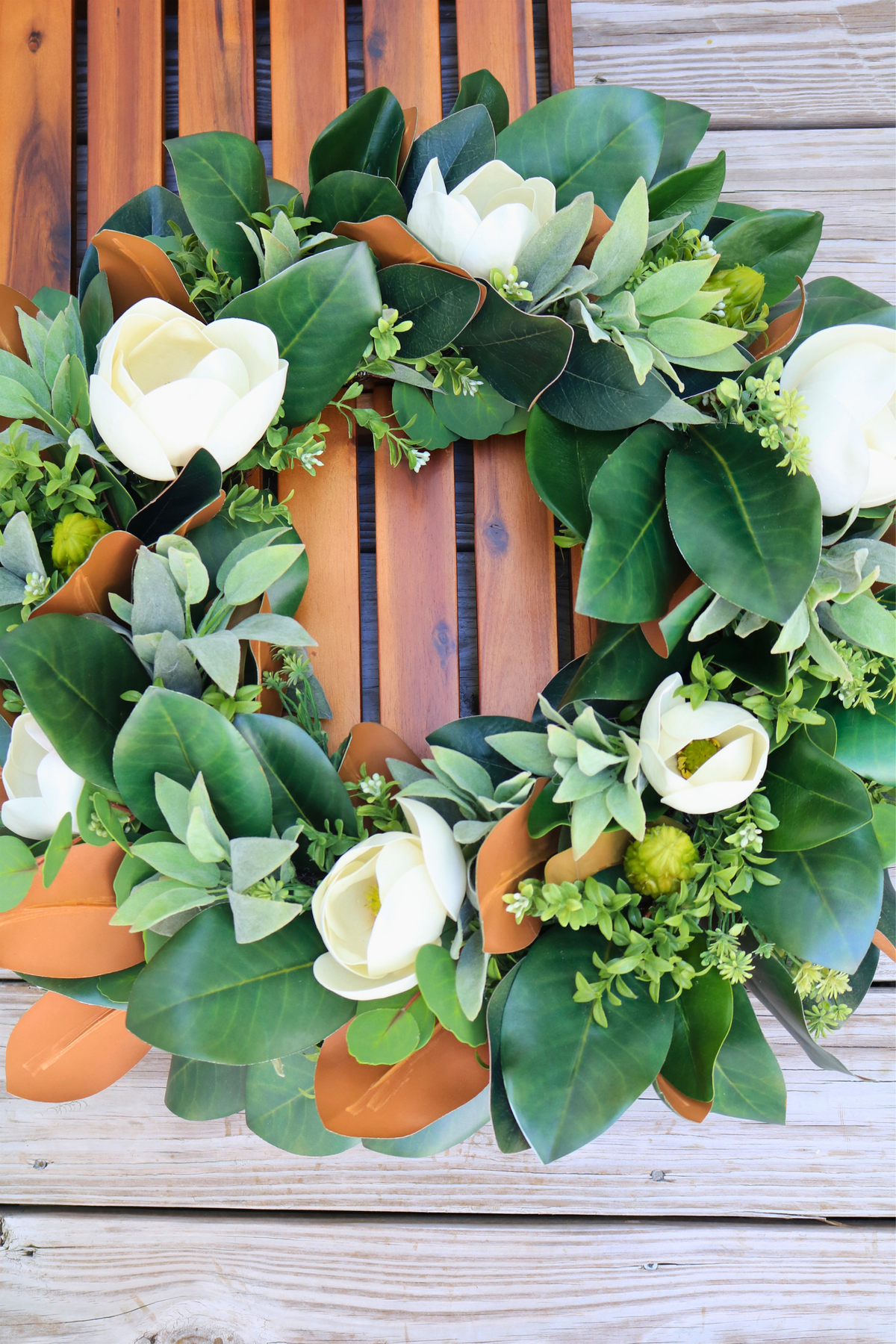 Southern Magnolia Fall Front Door Wreath | 25-Inch