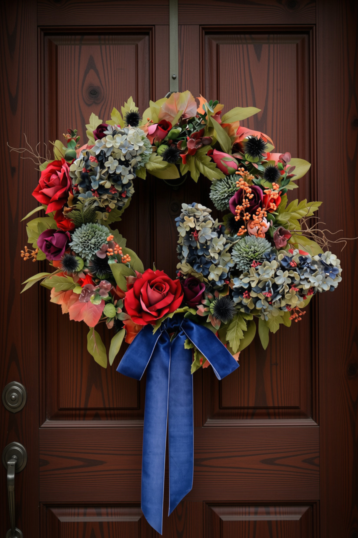 Indigo Harvest Fall Front Door Wreath | 25-Inch