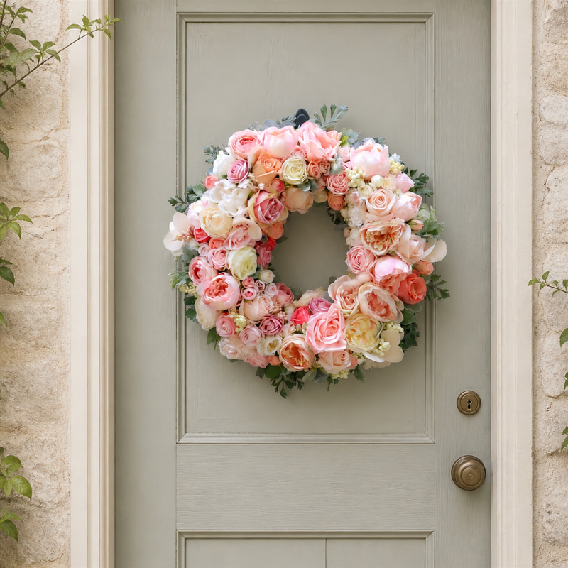 Mini No. 1 Blush Faux Floral Luxury Front Door Wreath