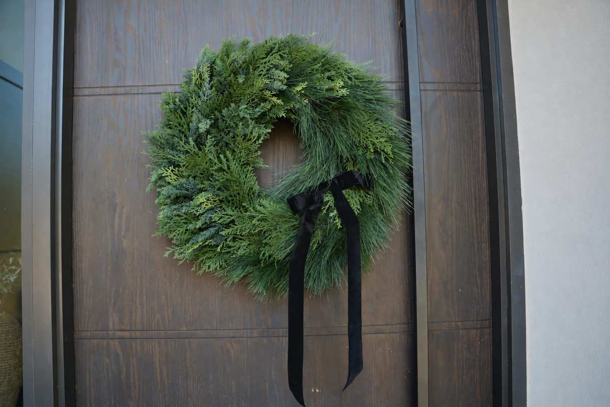 Classic Winter Evergreen Wreath | Cypress & Pine Holiday Wreath