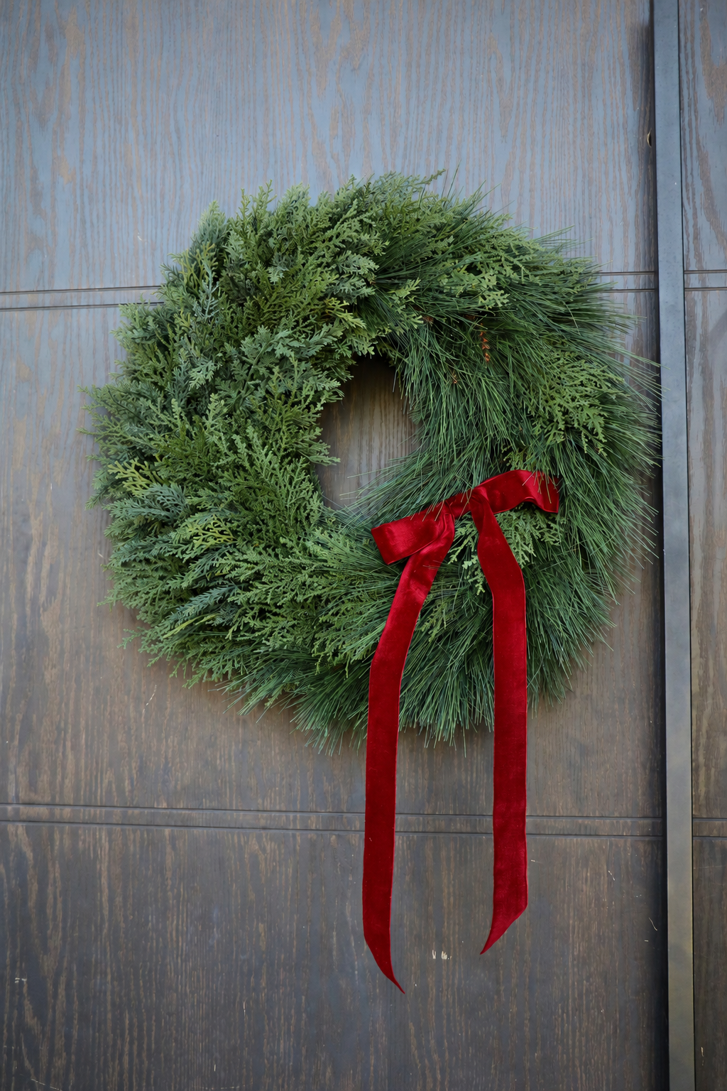 Classic Winter Evergreen Wreath | Cypress & Pine Holiday Wreath