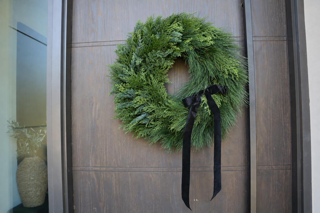 Classic Winter Evergreen Wreath | Cypress & Pine Holiday Wreath