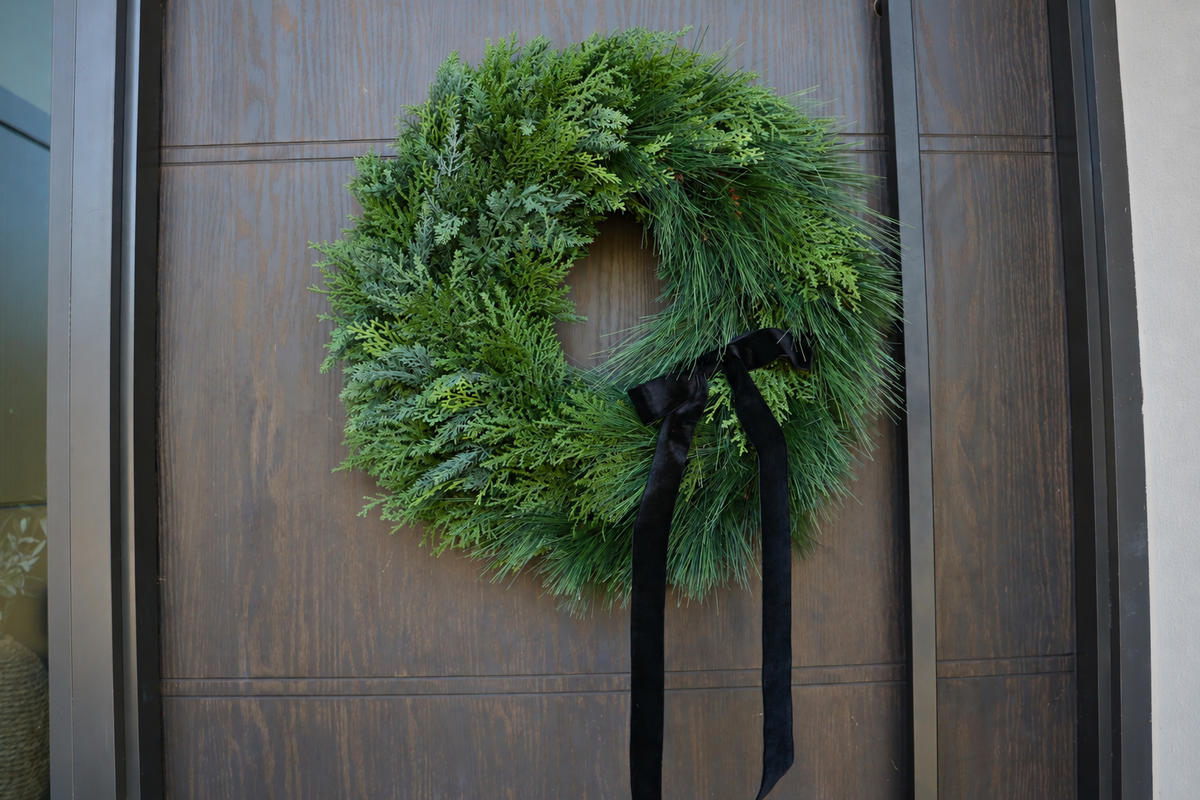 Classic Winter Evergreen Wreath | Cypress & Pine Holiday Wreath