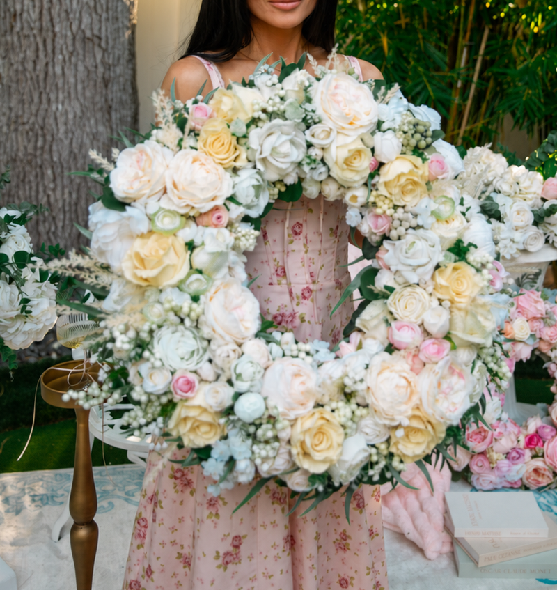 Ivory Romance Collection Luxury Faux Floral Wreath