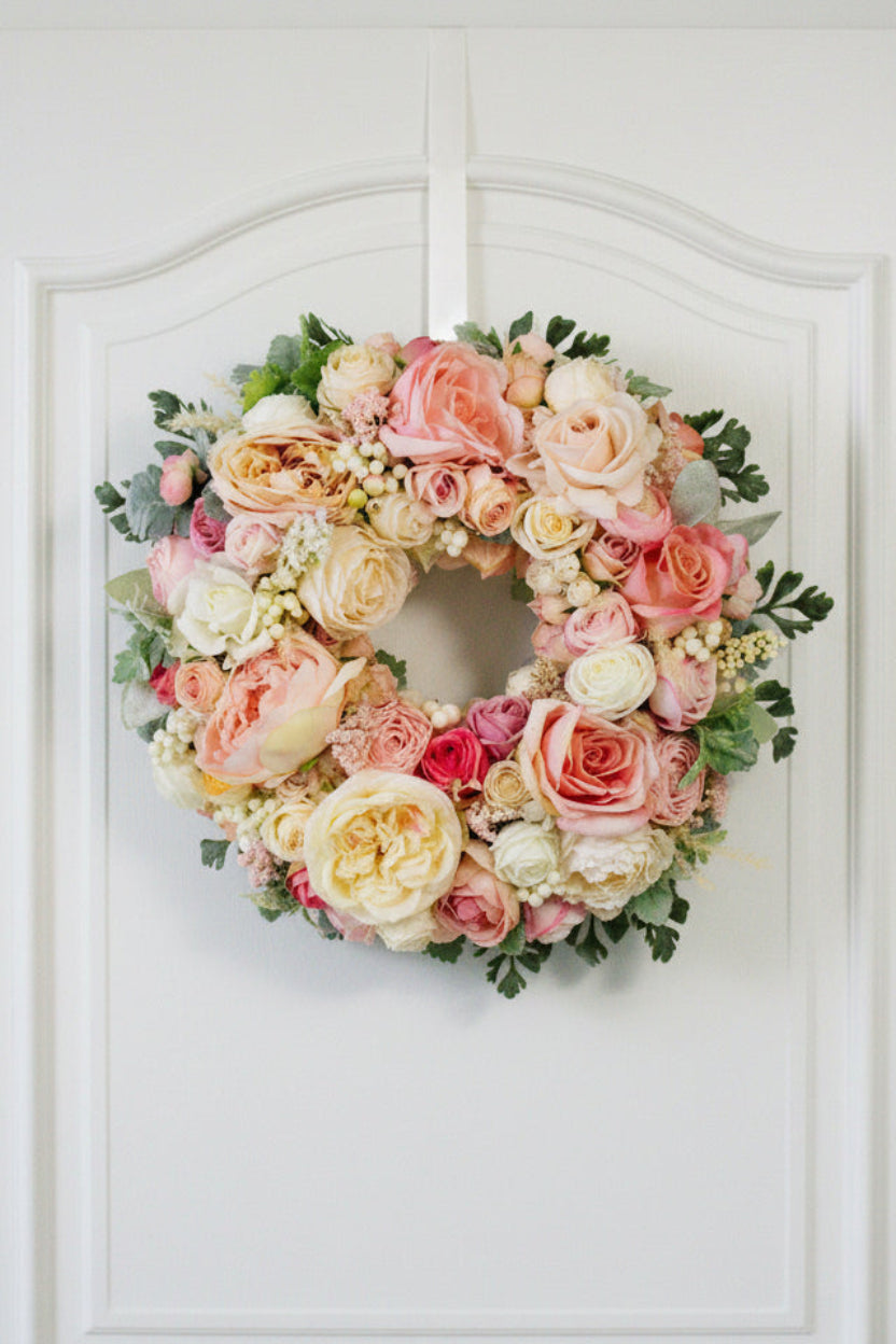 Mini No. 1 Blush Faux Floral Luxury Front Door Wreath