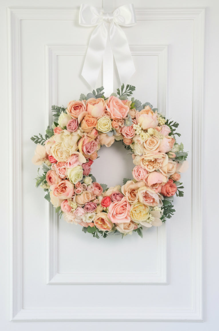 Blush No. 1 Collection Luxury Faux Floral Front Door Wreath