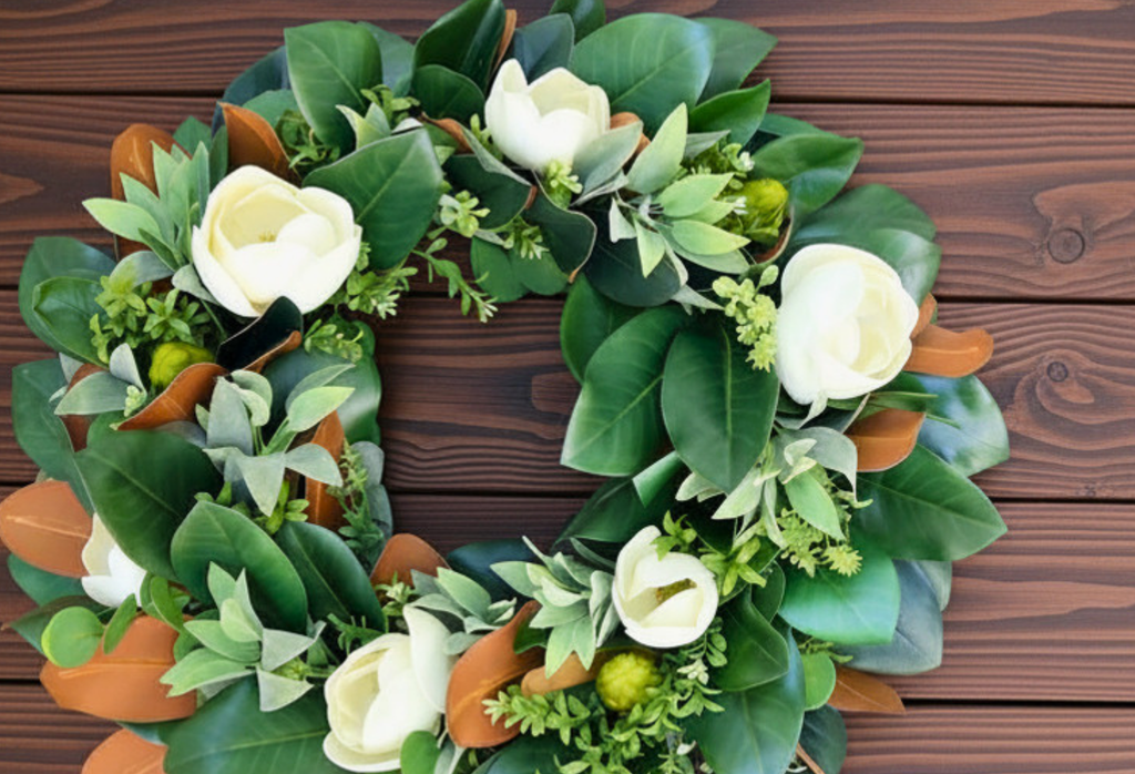 Southern Magnolia Fall Front Door Wreath | 25-Inch