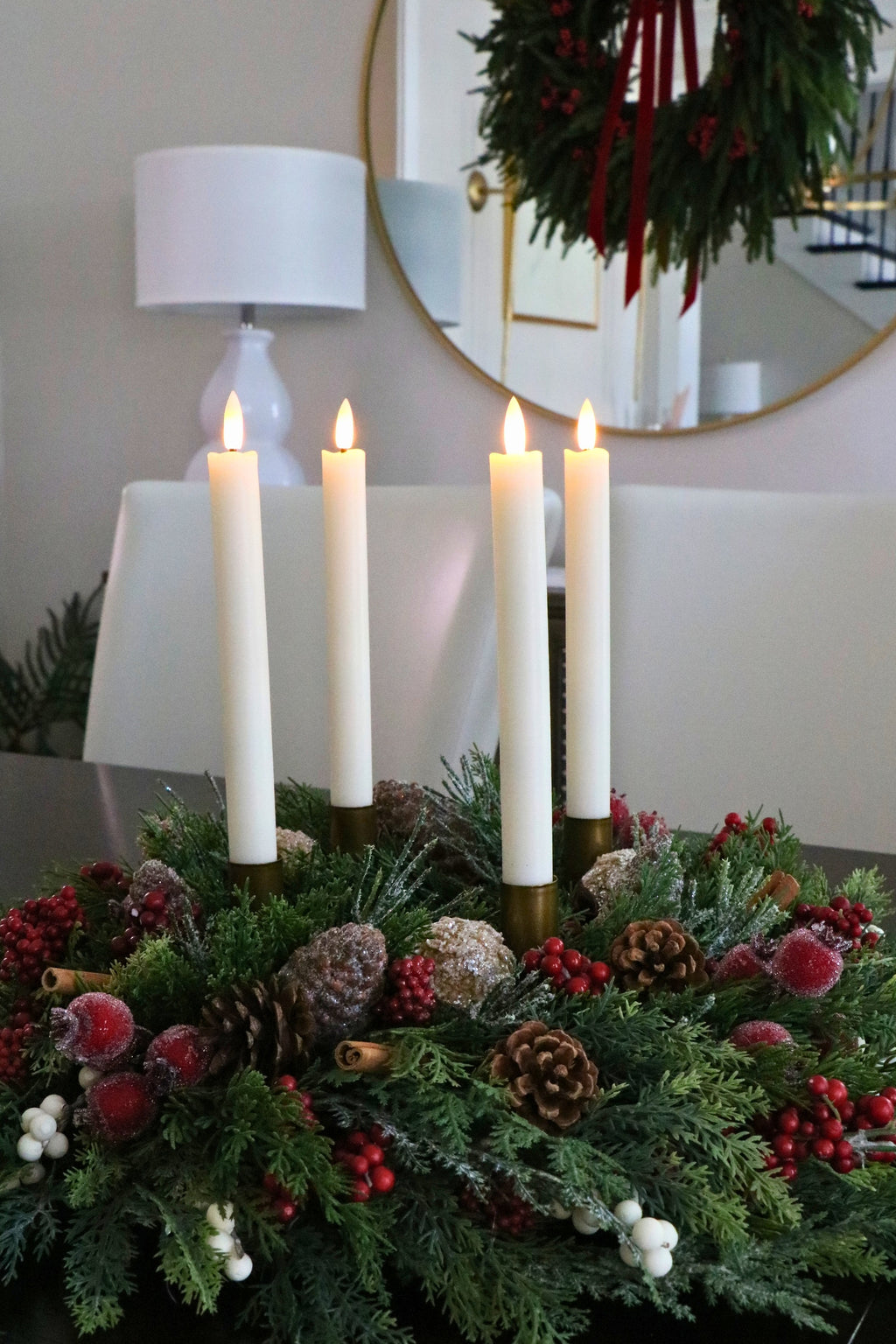 Candlelit Gathering Christmas Advent Candle Centerpiece — professional product photo 13.