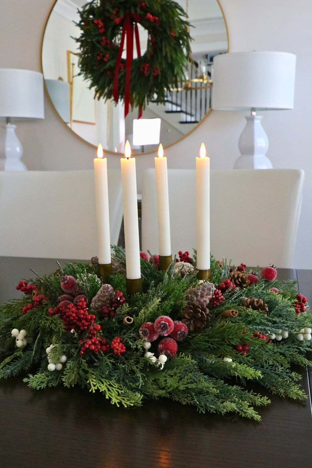 Candlelit Gathering Christmas Advent Candle Centerpiece — professional product photo 20.