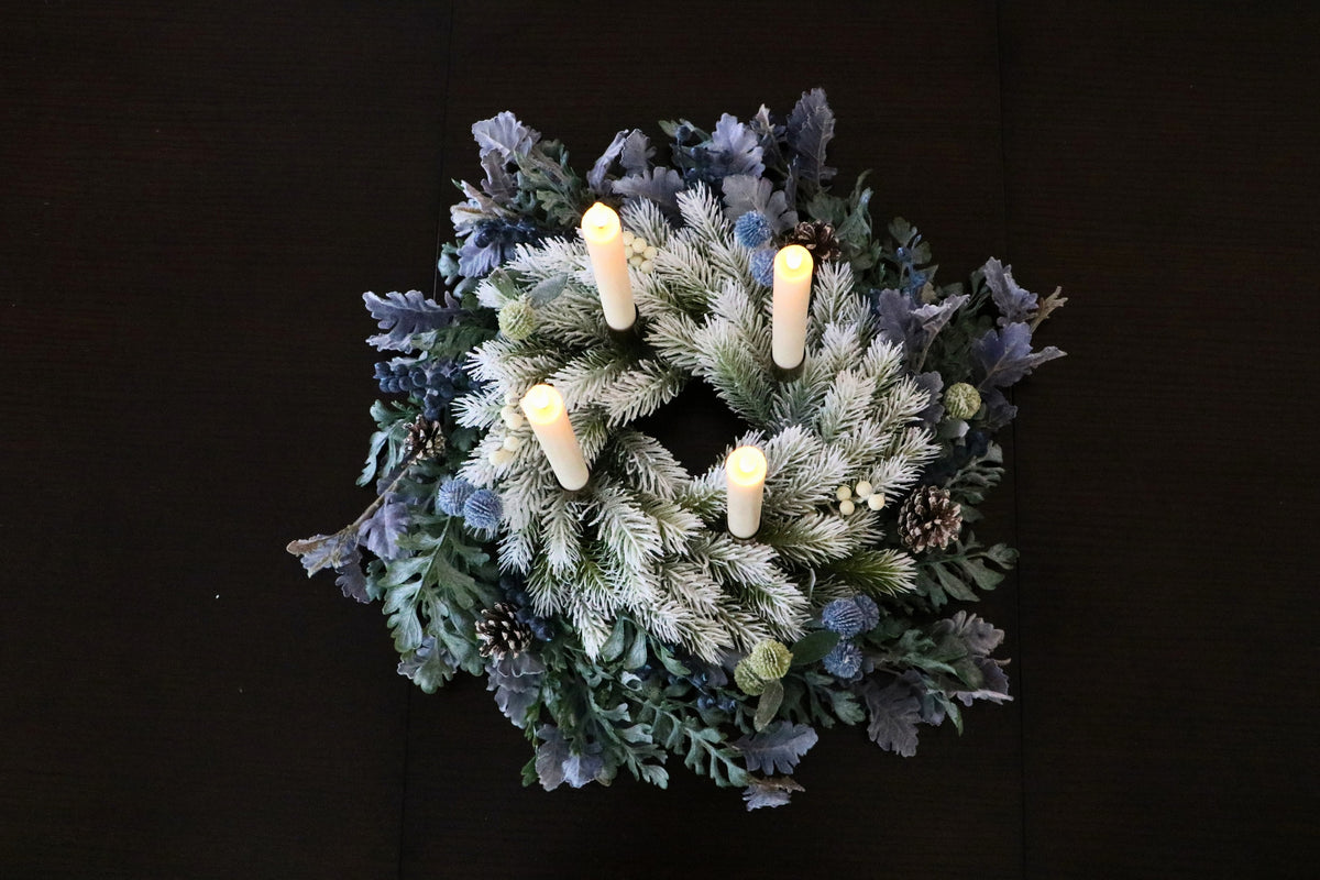 Frosted Noël Advent Candle Centerpiece — professional product photo 1.