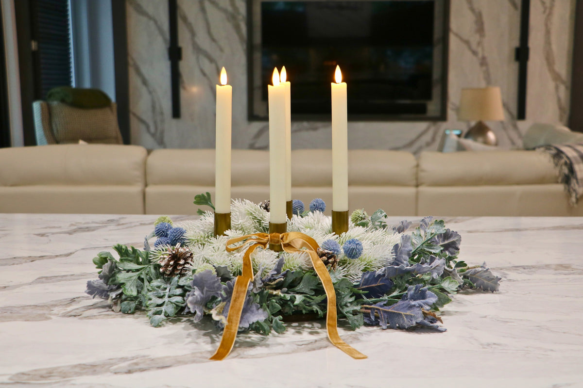 Frosted Noël Advent Candle Centerpiece — professional product photo 2.