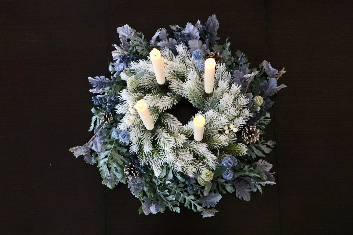 Frosted Noël Advent Candle Centerpiece — professional product photo 3.