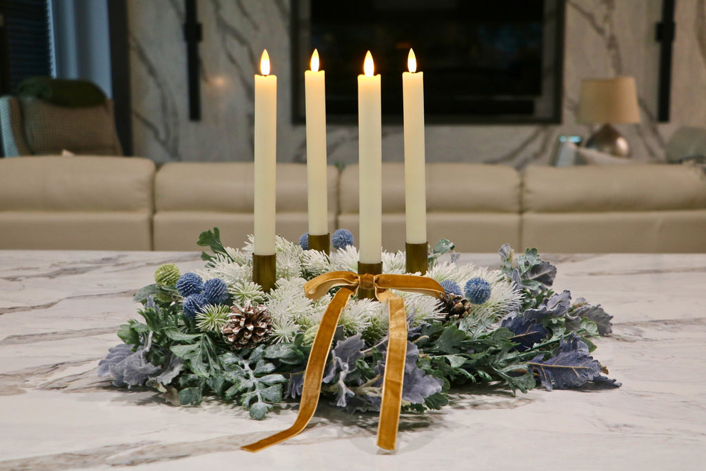 Frosted Noël Advent Candle Centerpiece — professional product photo 4.