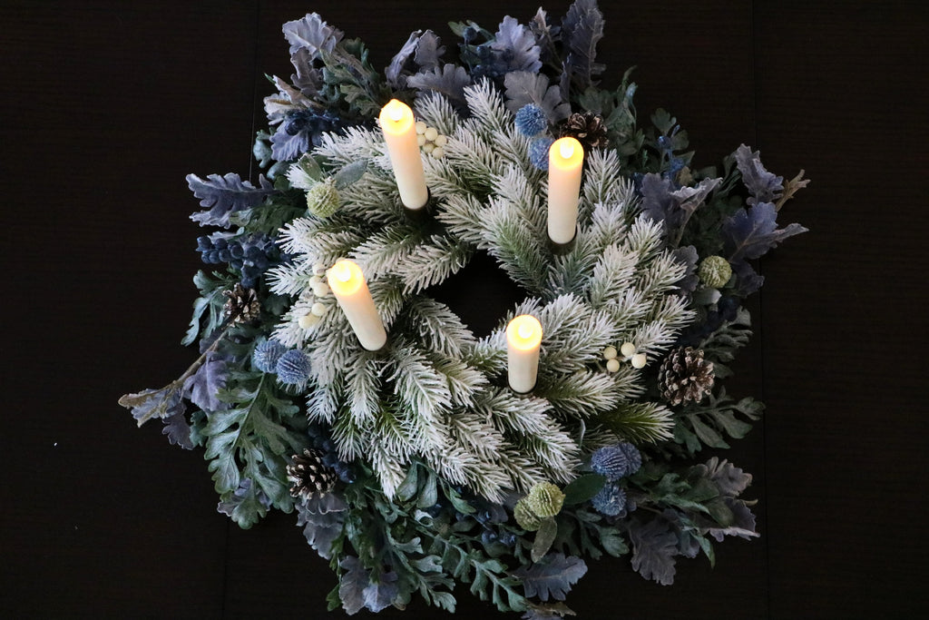 Frosted Noël Advent Candle Centerpiece — professional product photo 5.