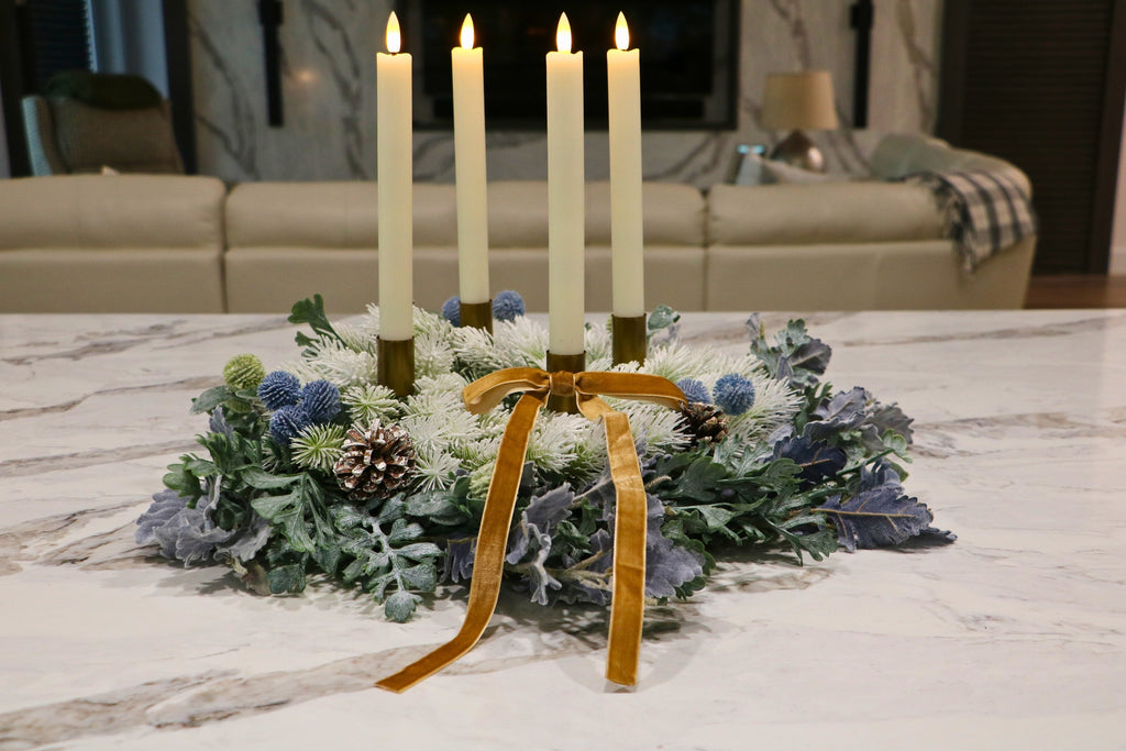 Frosted Noël Advent Candle Centerpiece — professional product photo 6.