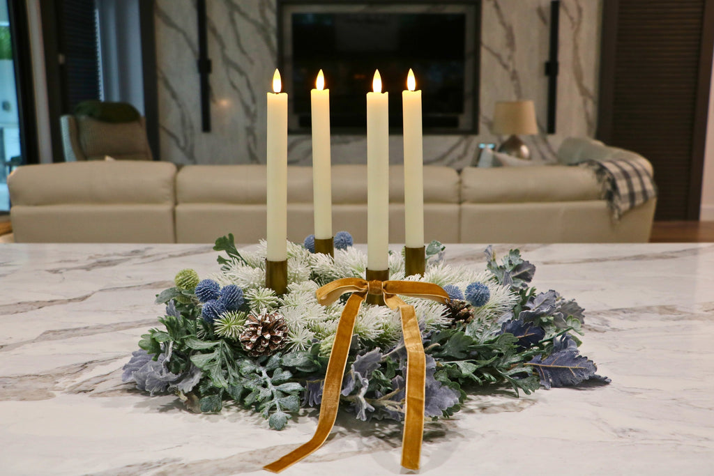 Frosted Noël Advent Candle Centerpiece — professional product photo 7.