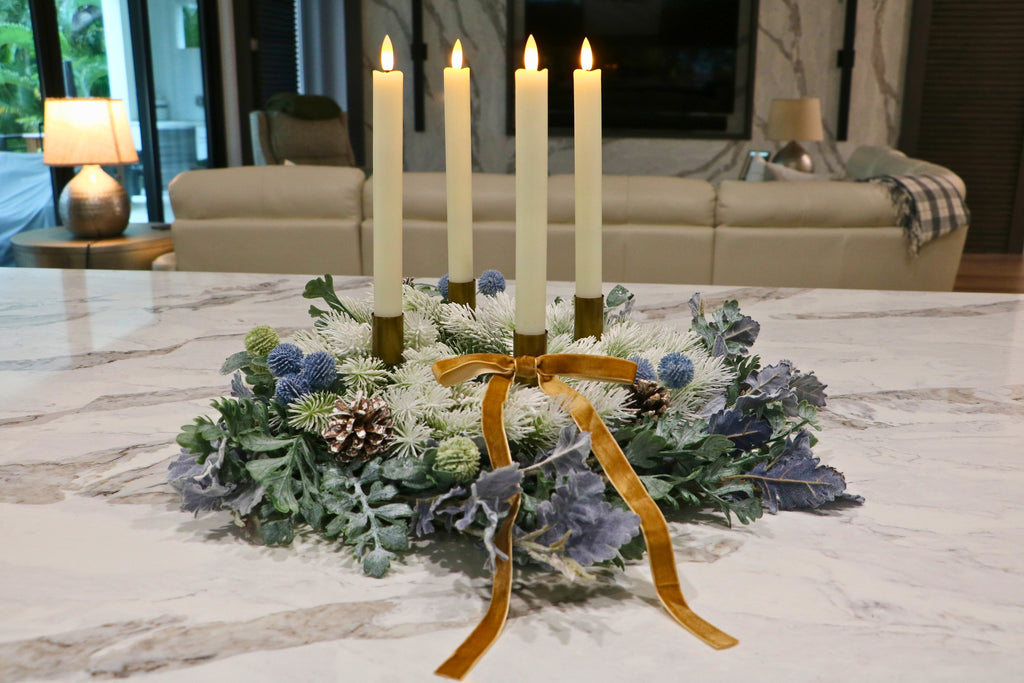 Frosted Noël Advent Candle Centerpiece — professional product photo 8.