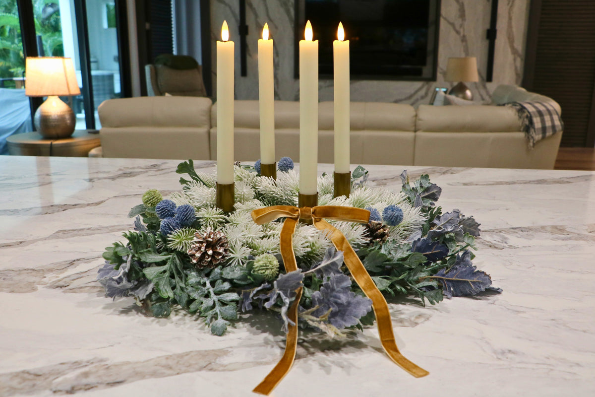 Frosted Noël Advent Candle Centerpiece — professional product photo 8.