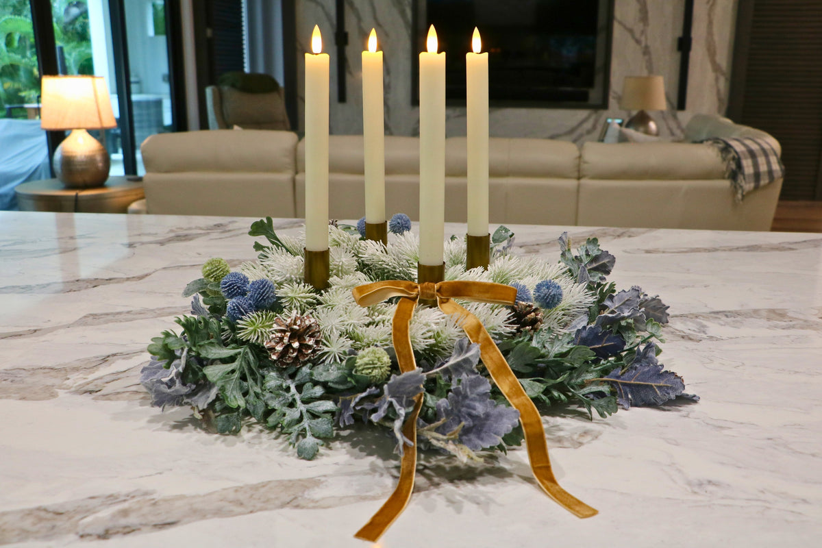 Frosted Noël Advent Candle Centerpiece — professional product photo 9.