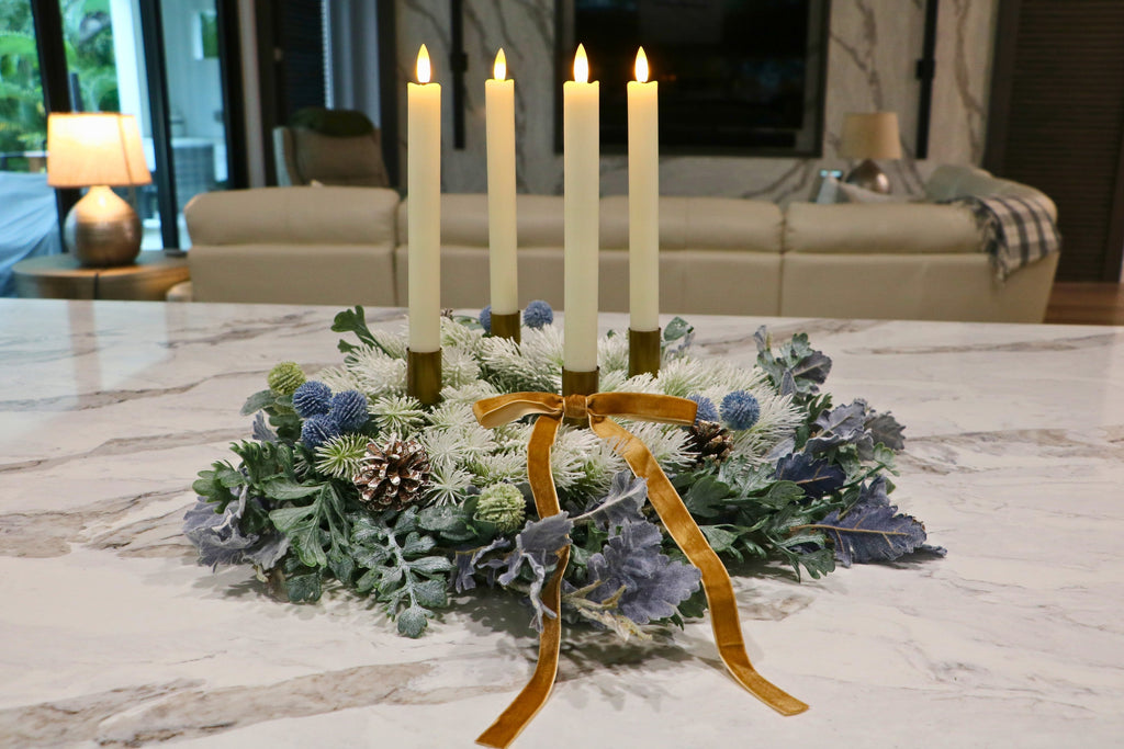 Frosted Noël Advent Candle Centerpiece — professional product photo 11.