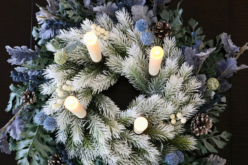 Frosted Noël Advent Candle Centerpiece — professional product photo 14.