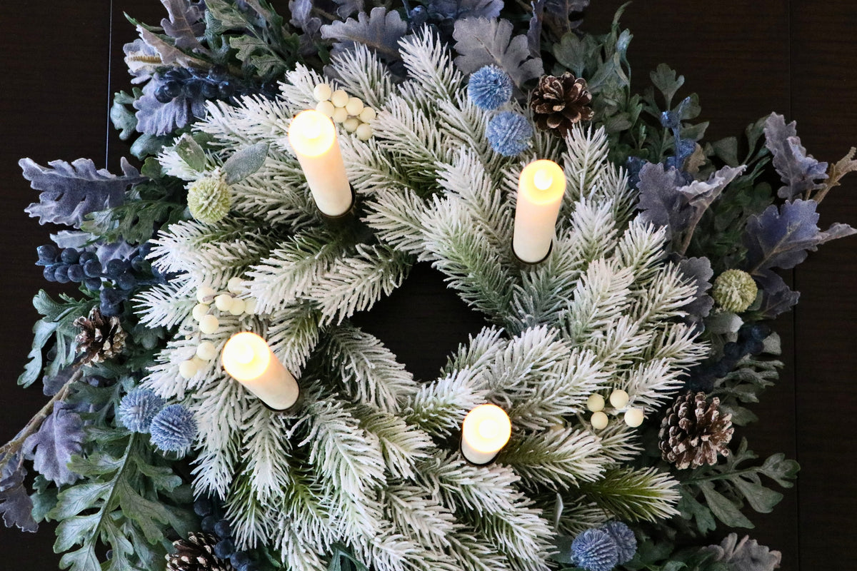 Frosted Noël Advent Candle Centerpiece — professional product photo 14.