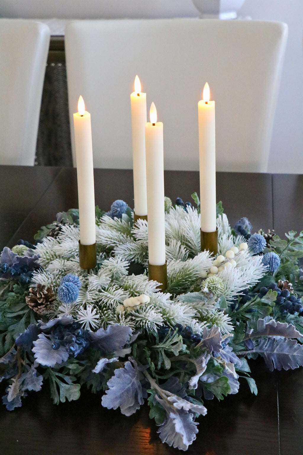 Frosted Noël Advent Candle Centerpiece — professional product photo 16.
