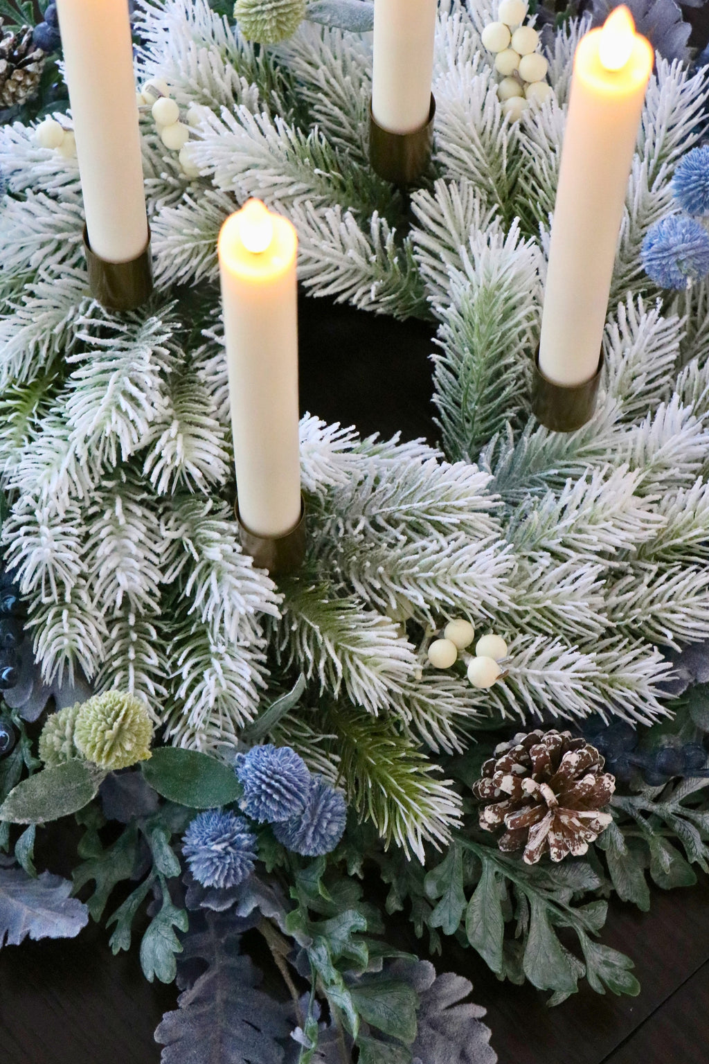 Frosted Noël Advent Candle Centerpiece — professional product photo 17.