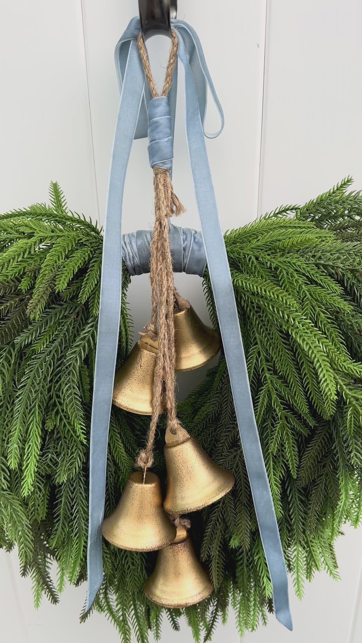 Bells of Winter cascading Norfolk wreath product video.