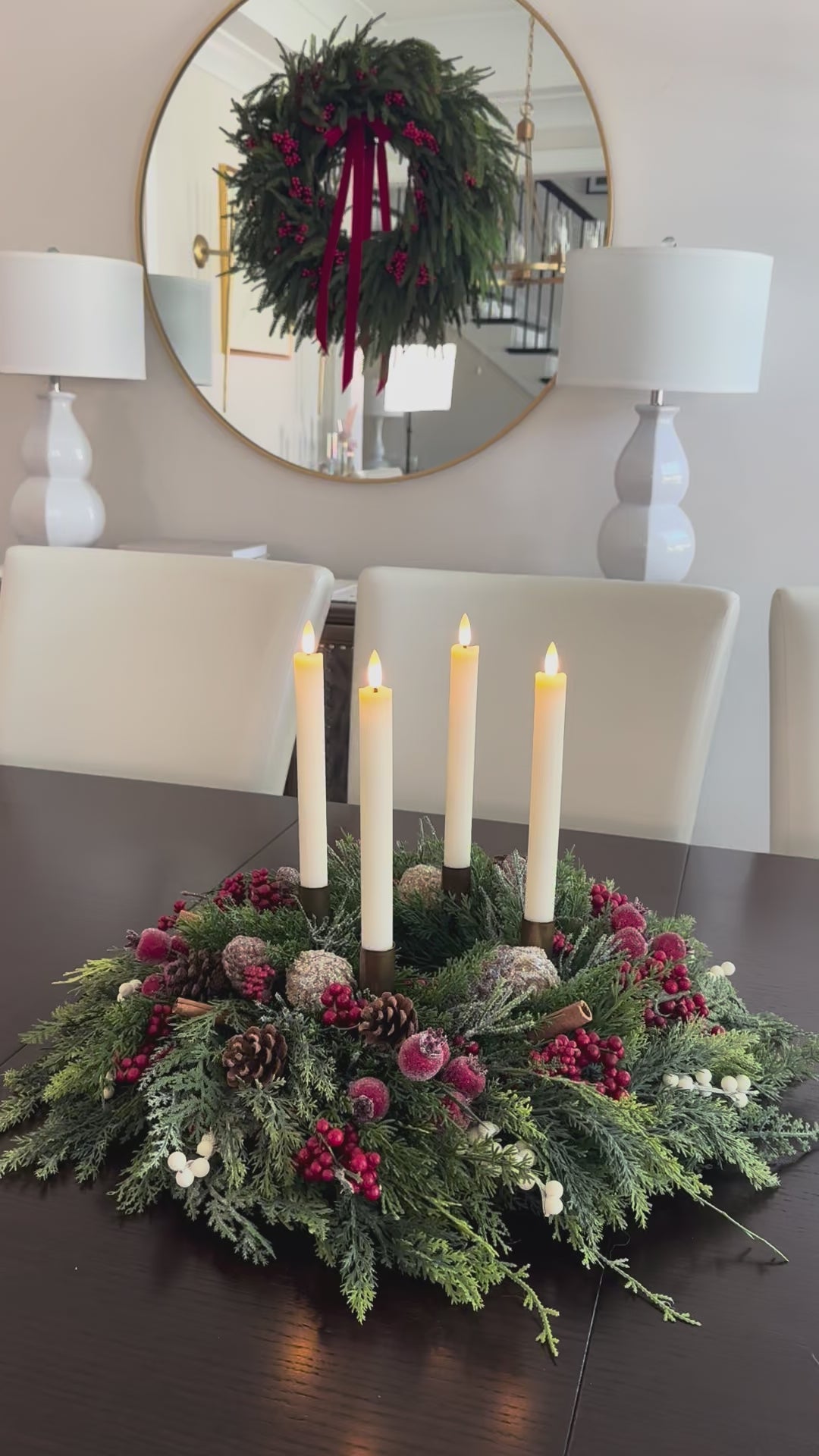 Candlelit Gathering Christmas Advent Candle Centerpiece product video.