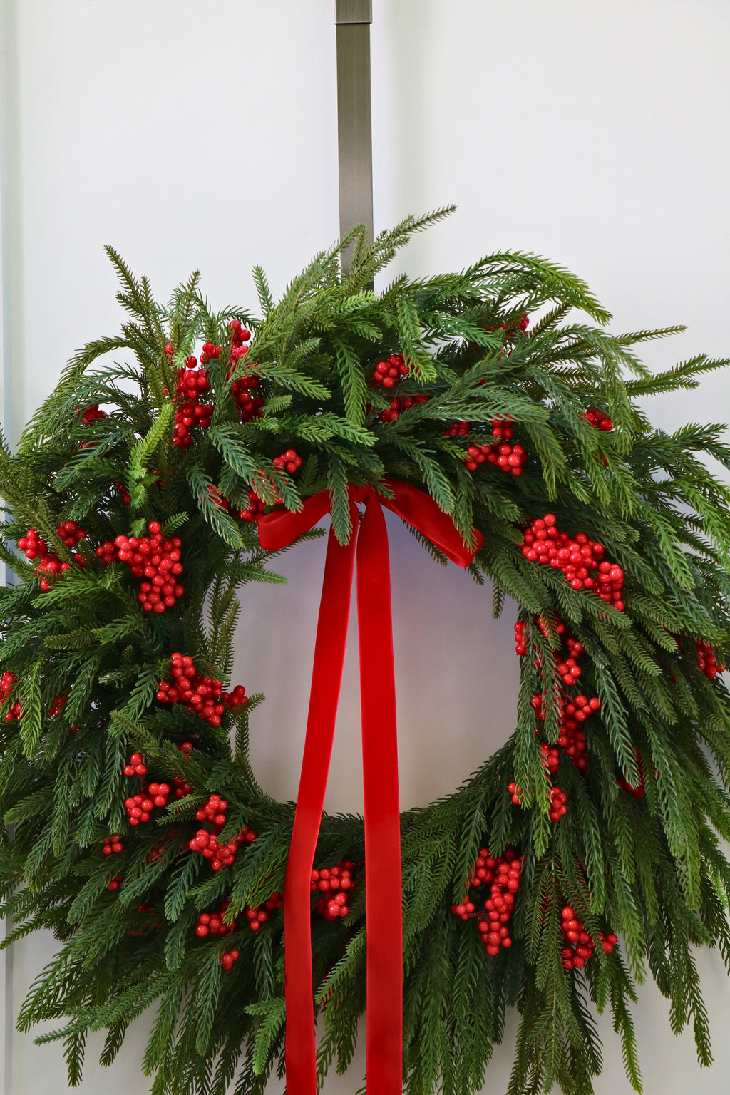 Scarlet Welcome Norfolk Christmas Wreath — professional product photo 18.
