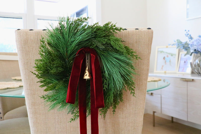 Velvet & Pine Christmas Chair Wreath — professional product photo 11.
